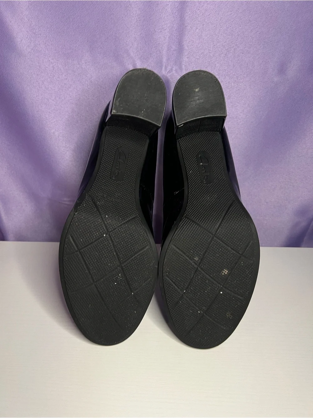 Classic Black Patent Block Heel Pumps - Women